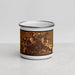 Front View Custom Lubbock Texas Map Enamel Mug in Ember