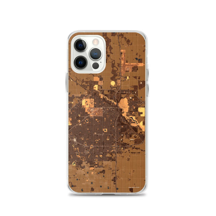 Custom Lubbock Texas Map iPhone 12 Pro Phone Case in Ember