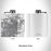 Rendered View of Lubbock Texas Map Engraving on 6oz Stainless Steel Flask in White