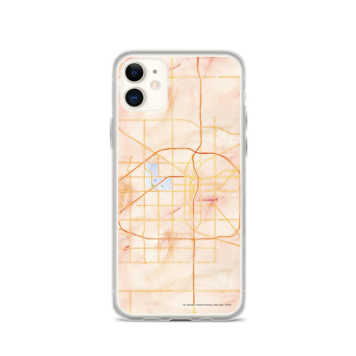 Custom Lubbock Texas Map Phone Case in Watercolor