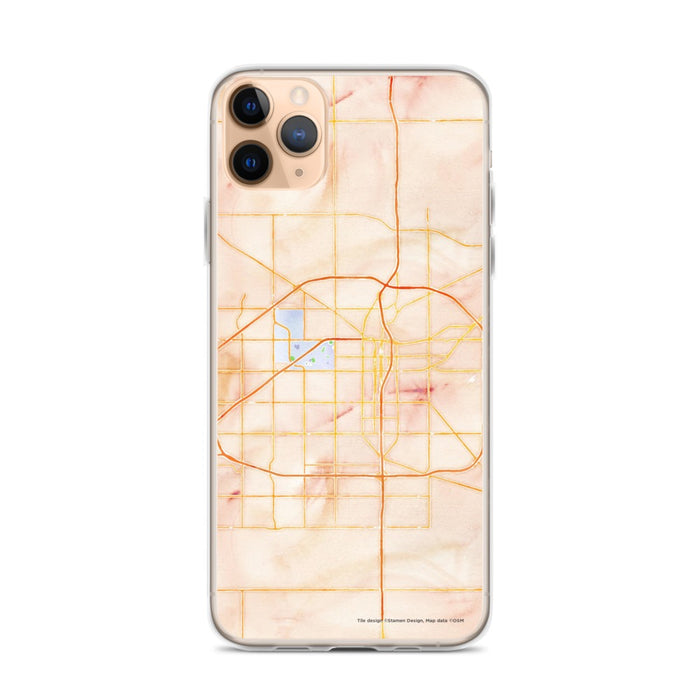 Custom Lubbock Texas Map Phone Case in Watercolor