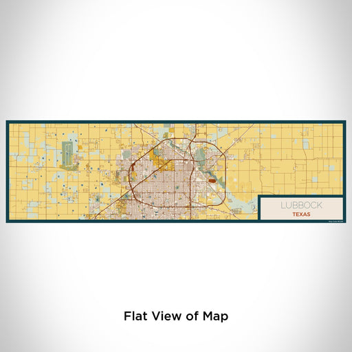 Flat View of Map Custom Lubbock Texas Map Enamel Mug in Woodblock