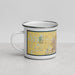 Left View Custom Lubbock Texas Map Enamel Mug in Woodblock