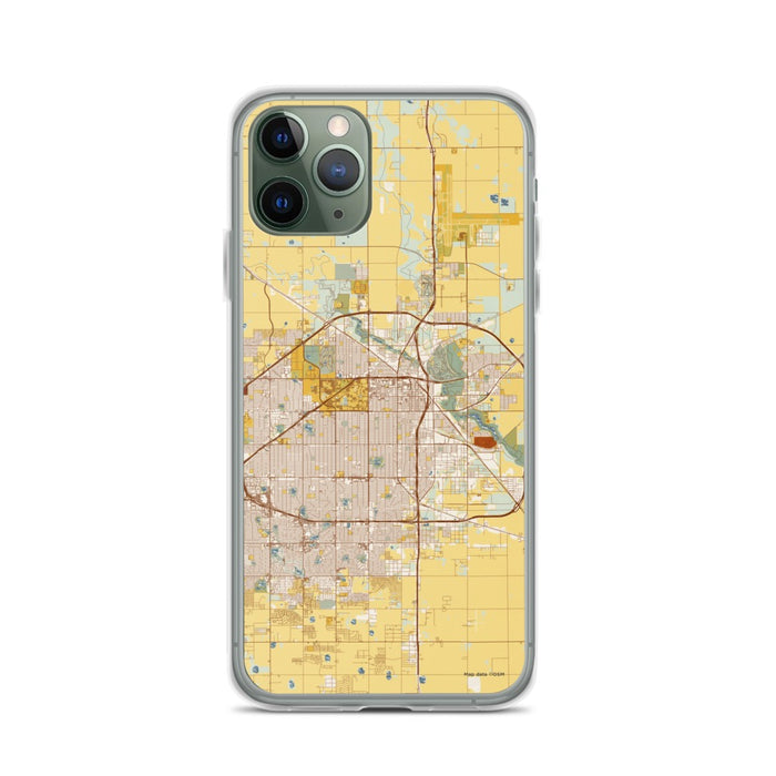 Custom Lubbock Texas Map Phone Case in Woodblock