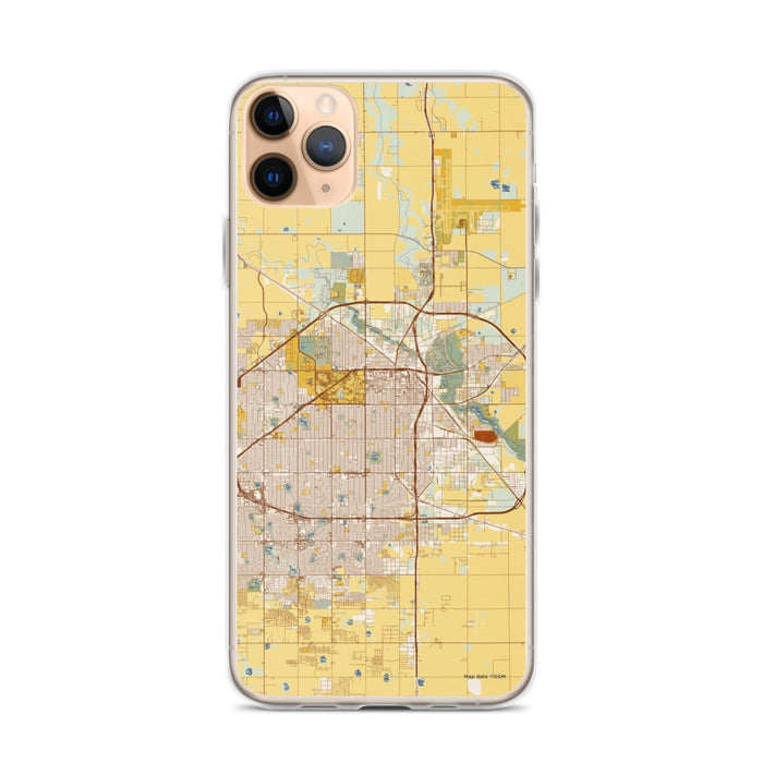 Custom Lubbock Texas Map Phone Case in Woodblock