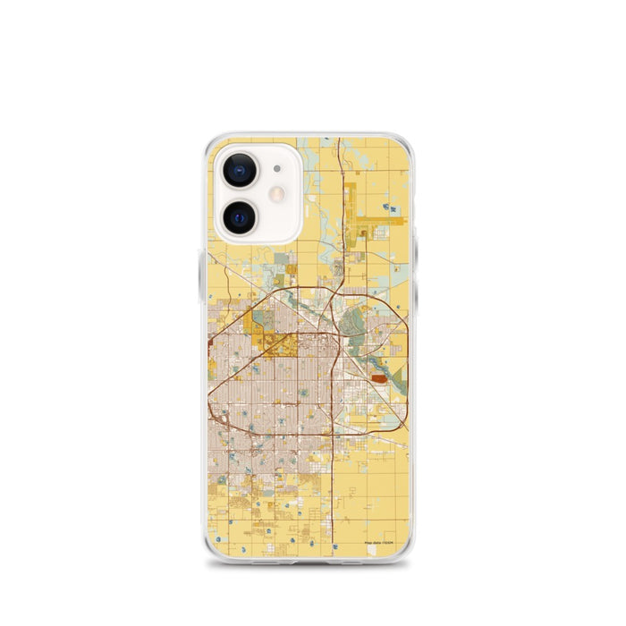 Custom Lubbock Texas Map iPhone 12 mini Phone Case in Woodblock
