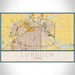 Lubbock Texas Map Print Landscape Orientation in Woodblock Style With Shaded Background