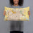 Person holding 20x12 Custom Lubbock Texas Map Throw Pillow in Woodblock