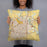 Person holding 18x18 Custom Lubbock Texas Map Throw Pillow in Woodblock