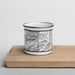 Front View Custom Lucile Idaho Map Enamel Mug in Classic on Cutting Board