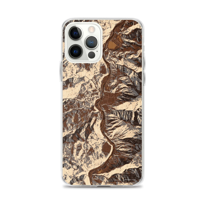 Custom iPhone 12 Pro Max Lucile Idaho Map Phone Case in Ember
