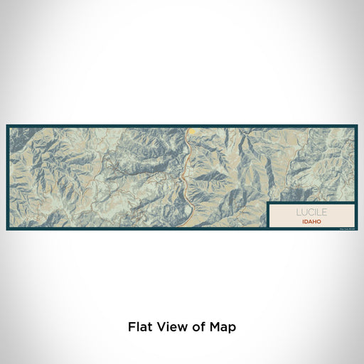 Flat View of Map Custom Lucile Idaho Map Enamel Mug in Woodblock