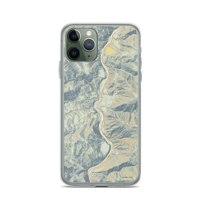 Custom iPhone 11 Pro Lucile Idaho Map Phone Case in Woodblock