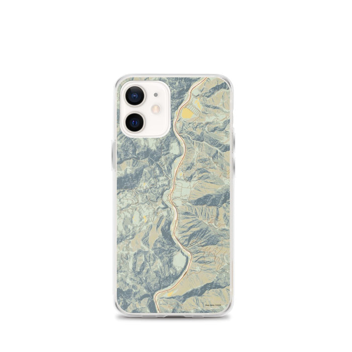 Custom iPhone 12 mini Lucile Idaho Map Phone Case in Woodblock