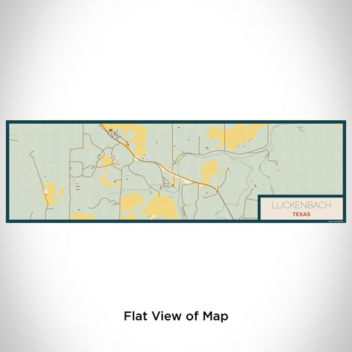 Flat View of Map Custom Luckenbach Texas Map Enamel Mug in Woodblock