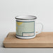 Right View Custom Luckenbach Texas Map Enamel Mug in Woodblock