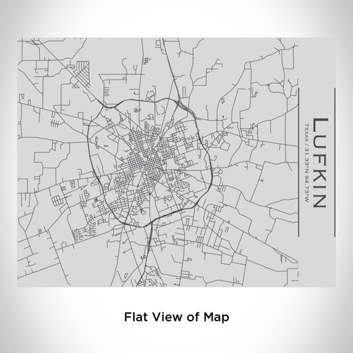Rendered View of Lufkin Texas Map Engraving on 20oz Stainless Steel Insulated Bottle with Bamboo Top