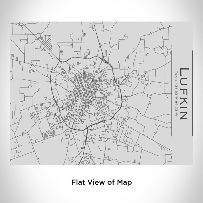 Rendered View of Lufkin Texas Map Engraving on 20oz Stainless Steel Insulated Bottle with Bamboo Top