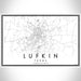 Lufkin Texas Map Print Landscape Orientation in Classic Style With Shaded Background
