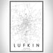 Lufkin Texas Map Print Portrait Orientation in Classic Style With Shaded Background