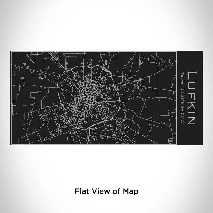 Rendered View of Lufkin Texas Map Engraving on 17oz Stainless Steel Insulated Cola Bottle in Black