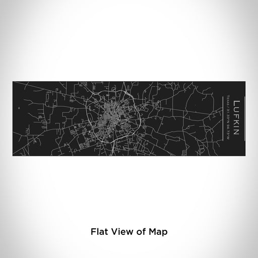 Rendered View of Lufkin Texas Map Engraving on 10oz Stainless Steel Insulated Cup with Sliding Lid in Black
