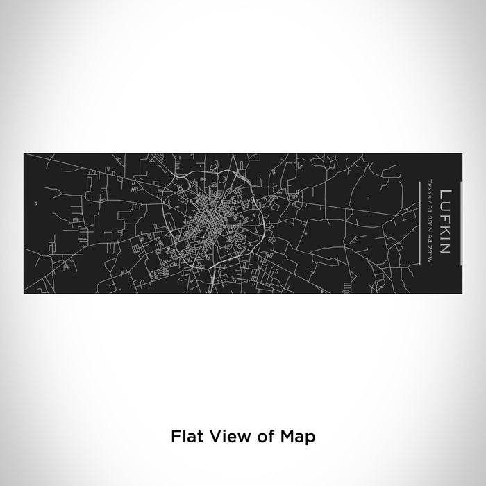 Rendered View of Lufkin Texas Map Engraving on 10oz Stainless Steel Insulated Cup with Sliding Lid in Black