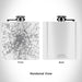 Rendered View of Lufkin Texas Map Engraving on 6oz Stainless Steel Flask in White