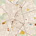 Lufkin Texas Map Print in Woodblock Style Zoomed In Close Up Showing Details