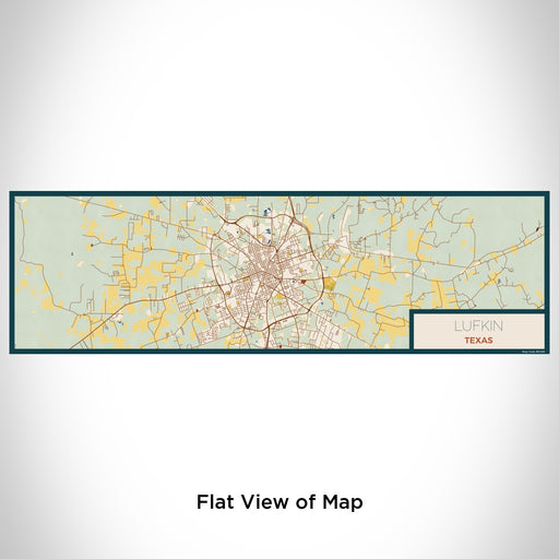 Flat View of Map Custom Lufkin Texas Map Enamel Mug in Woodblock