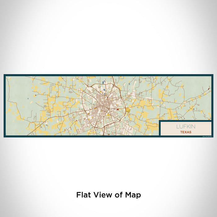 Flat View of Map Custom Lufkin Texas Map Enamel Mug in Woodblock