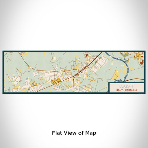 Flat View of Map Custom Lugoff South Carolina Map Enamel Mug in Woodblock