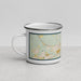 Left View Custom Lugoff South Carolina Map Enamel Mug in Woodblock