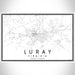 Luray Virginia Map Print Landscape Orientation in Classic Style With Shaded Background