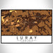 Luray Virginia Map Print Landscape Orientation in Ember Style With Shaded Background