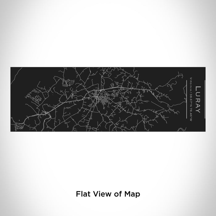 Rendered View of Luray Virginia Map Engraving on 10oz Stainless Steel Insulated Cup with Sliding Lid in Black