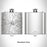 Rendered View of Luray Virginia Map Engraving on 6oz Stainless Steel Flask