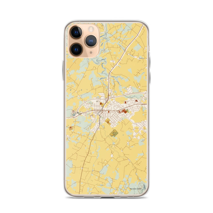 Custom iPhone 11 Pro Max Luray Virginia Map Phone Case in Woodblock