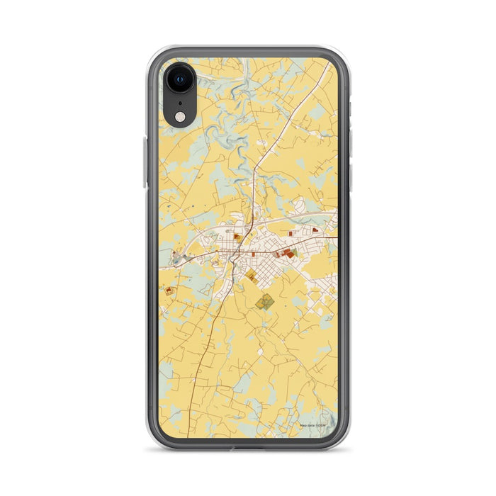 Custom iPhone XR Luray Virginia Map Phone Case in Woodblock