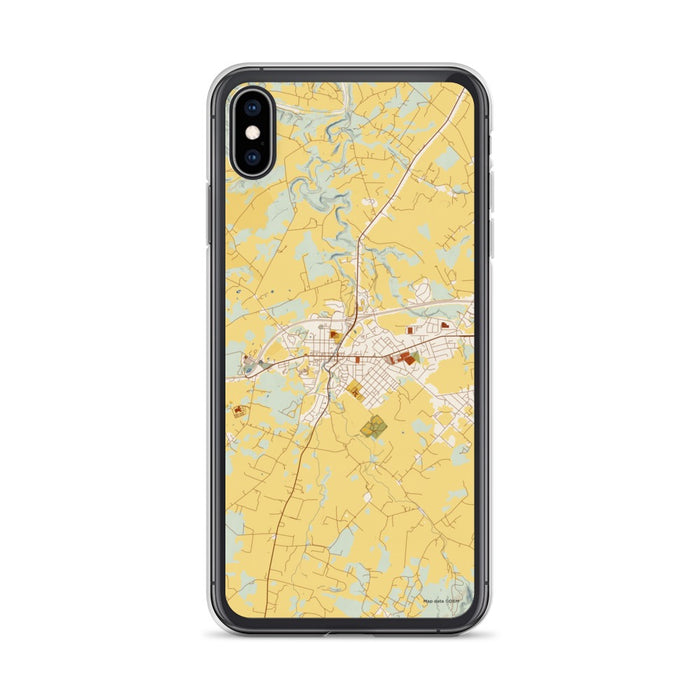 Custom iPhone XS Max Luray Virginia Map Phone Case in Woodblock