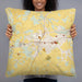 Person holding 22x22 Custom Luray Virginia Map Throw Pillow in Woodblock