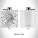 Rendered View of Lynchburg Virginia Map Engraving on 6oz Stainless Steel Flask in White