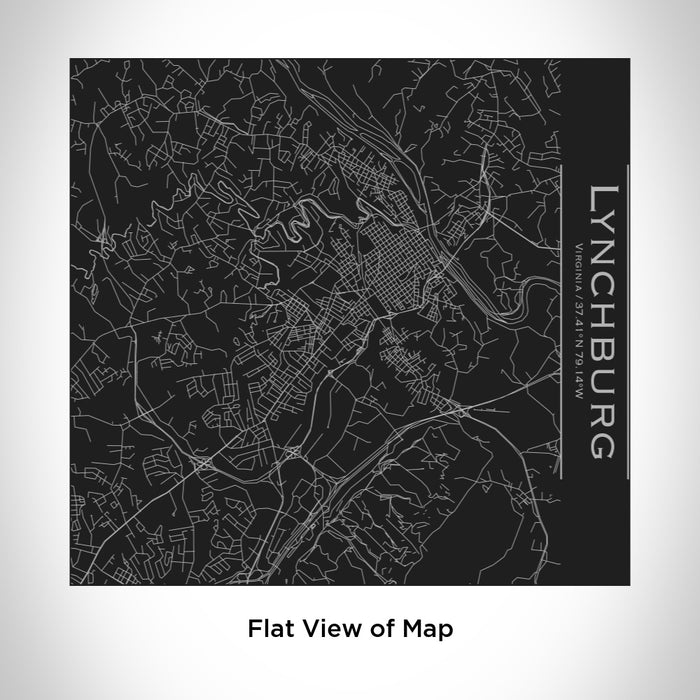 Rendered View of Lynchburg Virginia Map Engraving on 17oz Stainless Steel Insulated Tumbler in Black