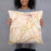 Person holding 18x18 Custom Lynchburg Virginia Map Throw Pillow in Watercolor