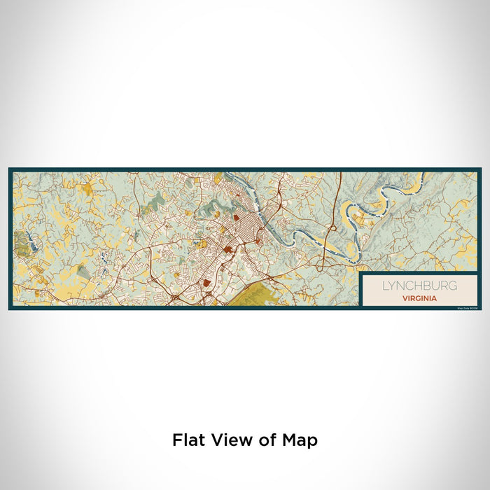 Flat View of Map Custom Lynchburg Virginia Map Enamel Mug in Woodblock