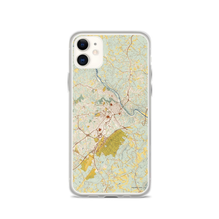 Custom Lynchburg Virginia Map Phone Case in Woodblock