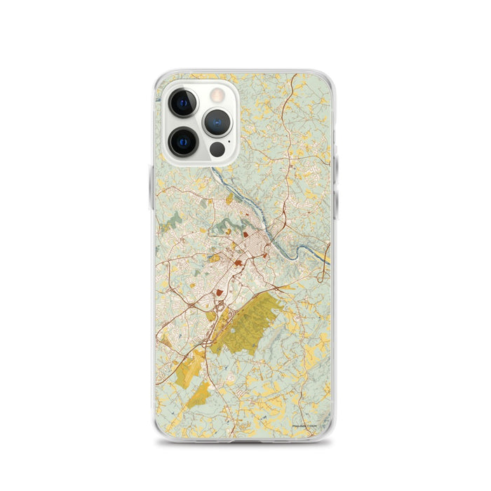 Custom Lynchburg Virginia Map iPhone 12 Pro Phone Case in Woodblock