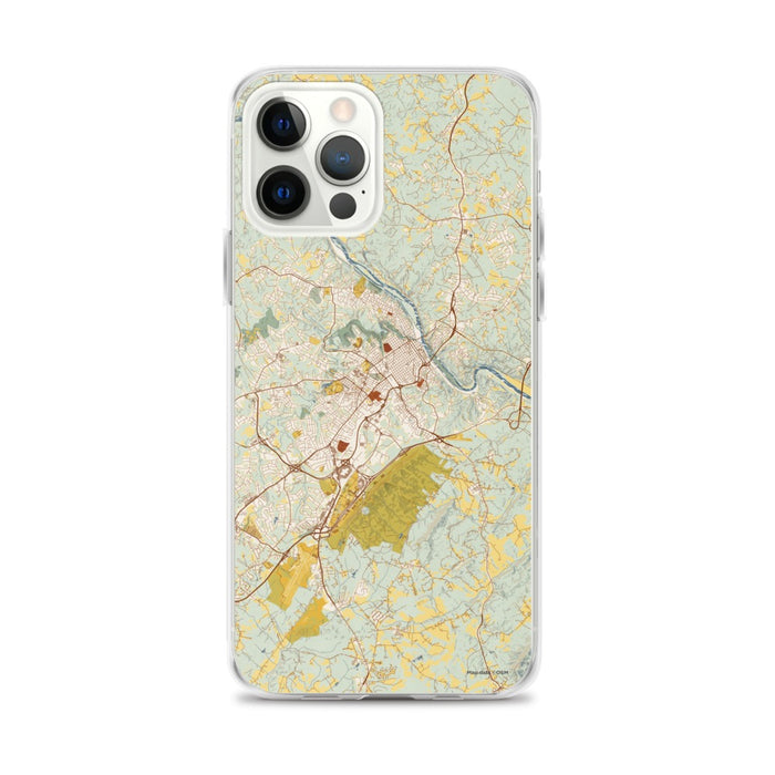 Custom Lynchburg Virginia Map iPhone 12 Pro Max Phone Case in Woodblock