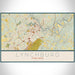 Lynchburg Virginia Map Print Landscape Orientation in Woodblock Style With Shaded Background