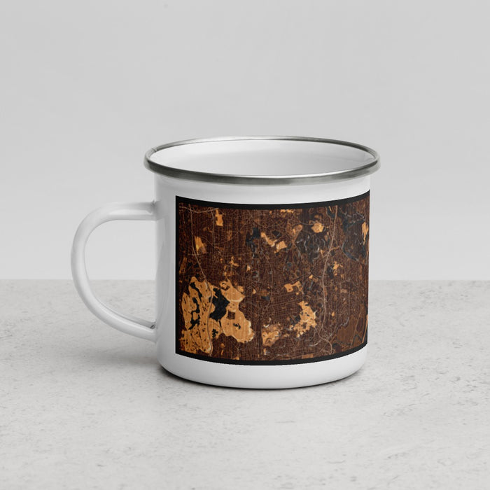Left View Custom Lynn Massachusetts Map Enamel Mug in Ember
